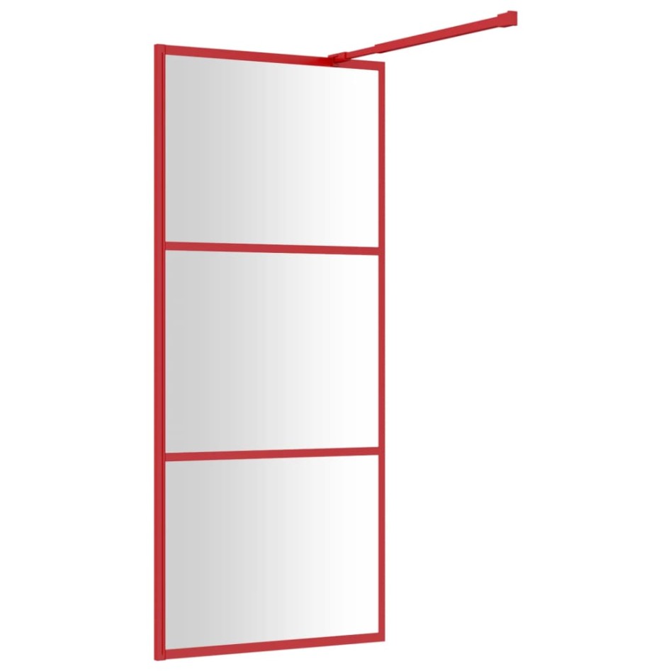 Mampara puerta de ducha vidrio transparente ESG rojo 90x195