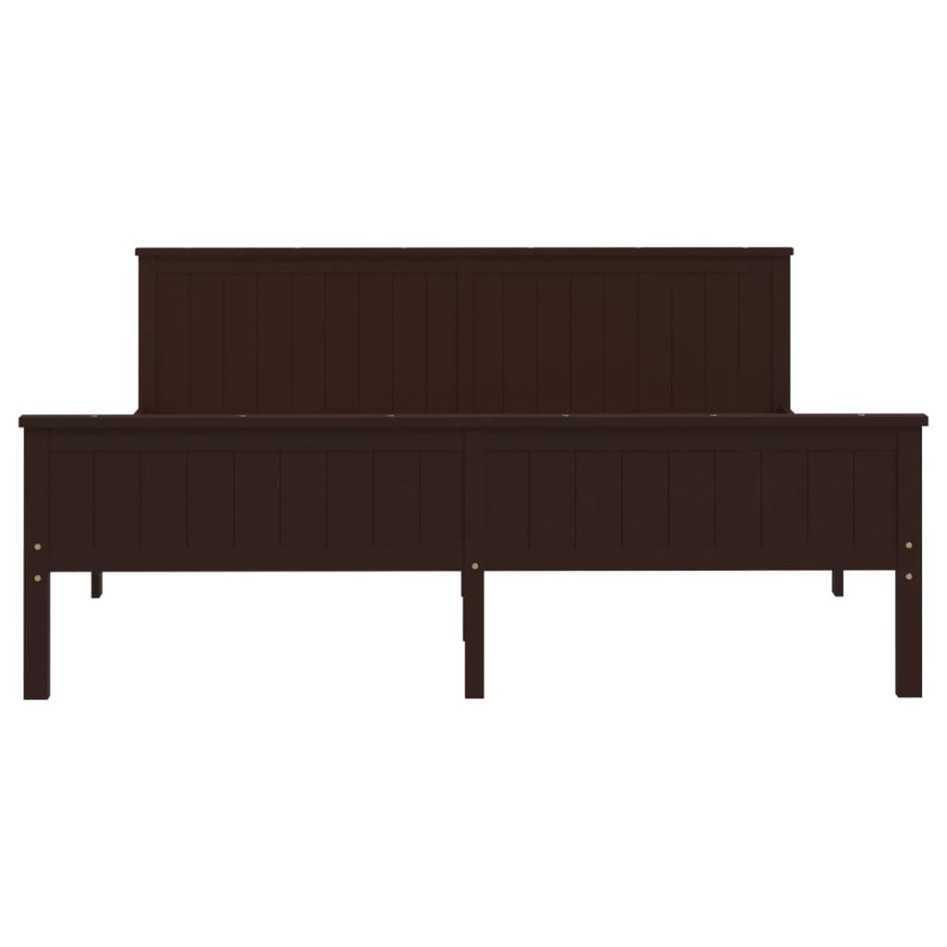 Estructura de cama madera maciza pino marrón oscuro 180x200