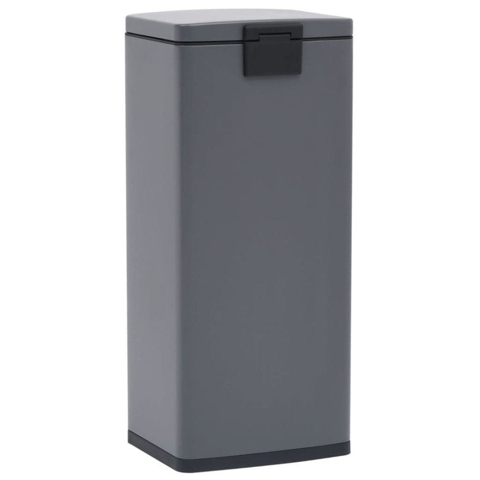 Cubo basura con pedal antihuellas 30L gris acero