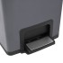 Cubo basura con pedal antihuellas 30L gris acero