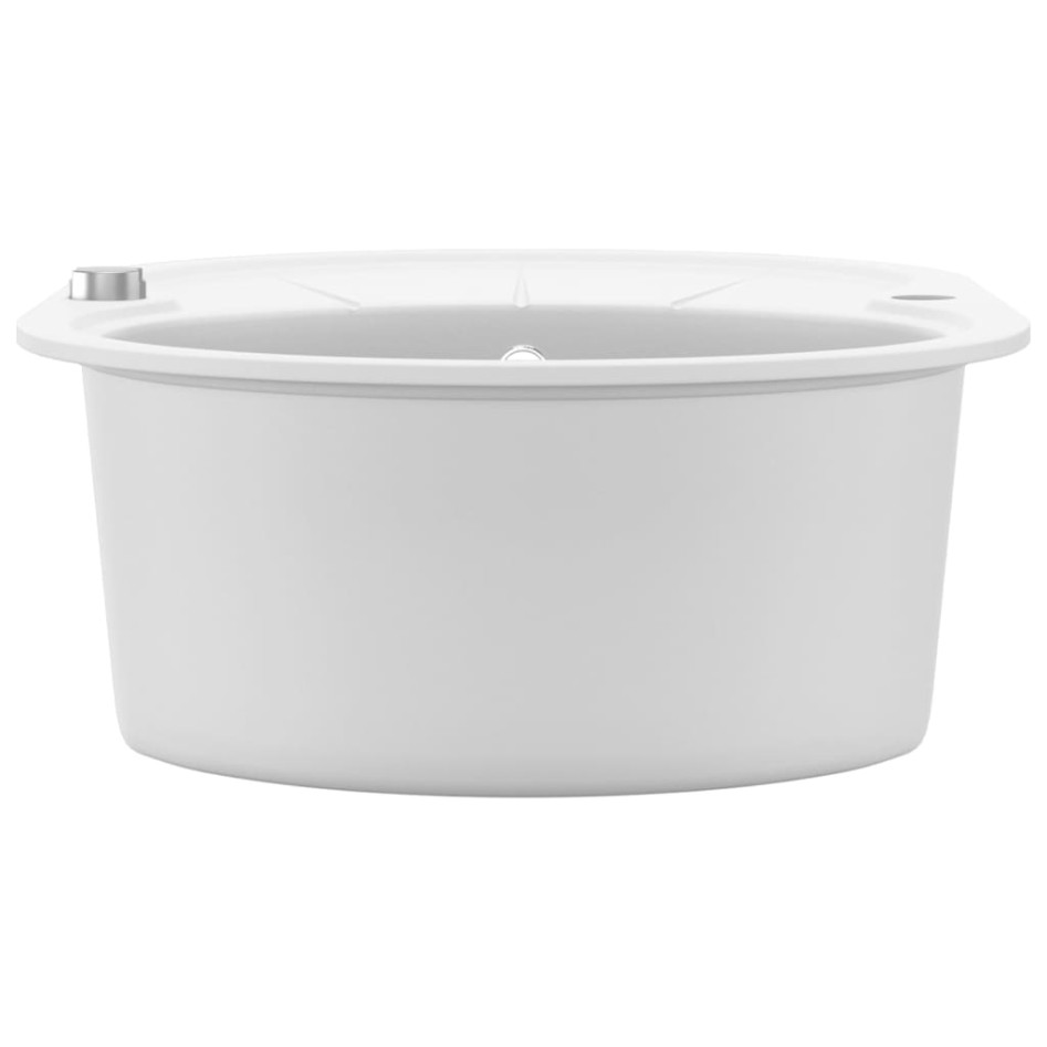 Fregadero de cocina de granito con un seno ovalado