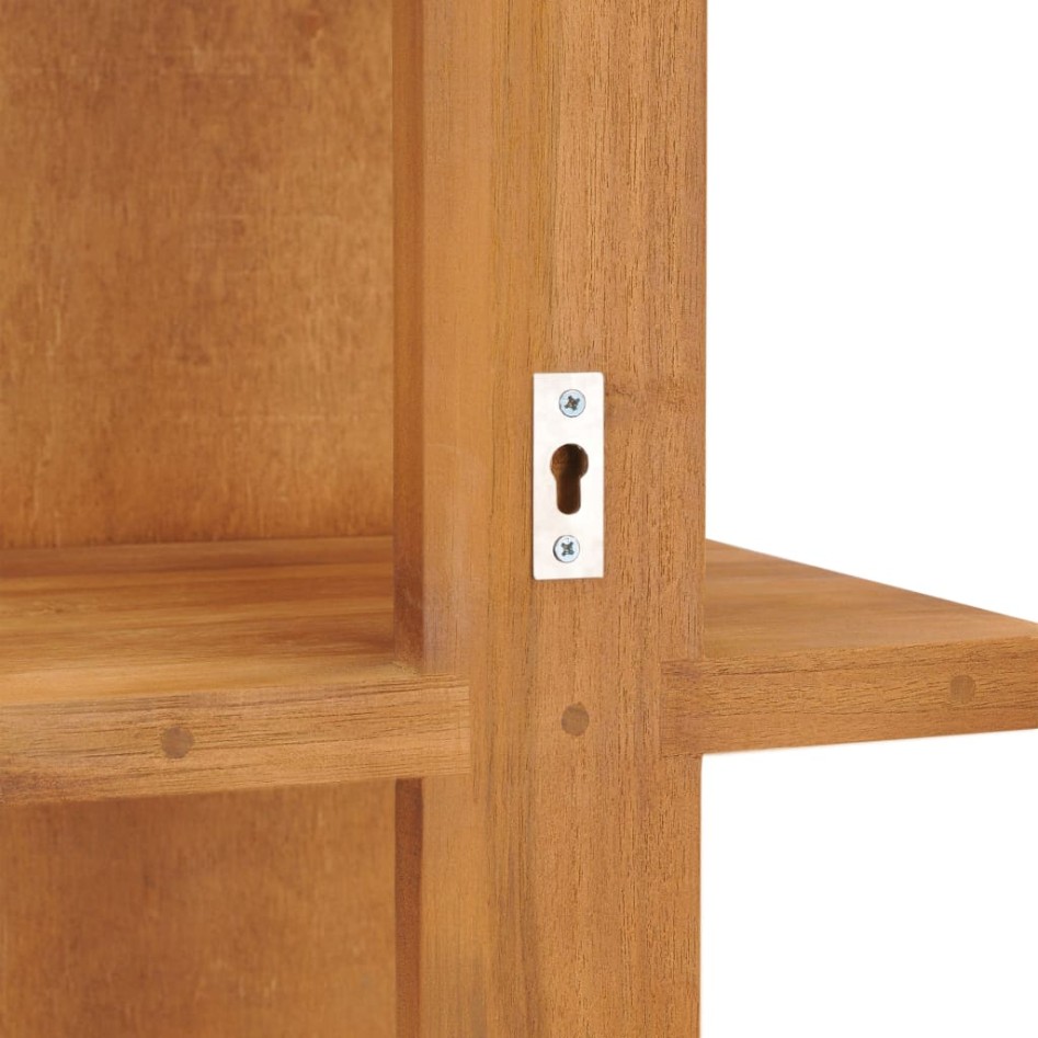 Espejo de pared con estantes madera de teca maciza 30x30x120