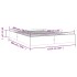 Estructura de cama madera maciza negra King Size 150x200
