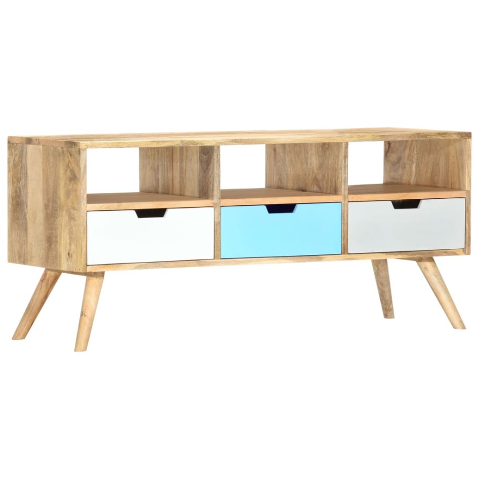 Mueble para TV de madera maciza de mango 110x35x48