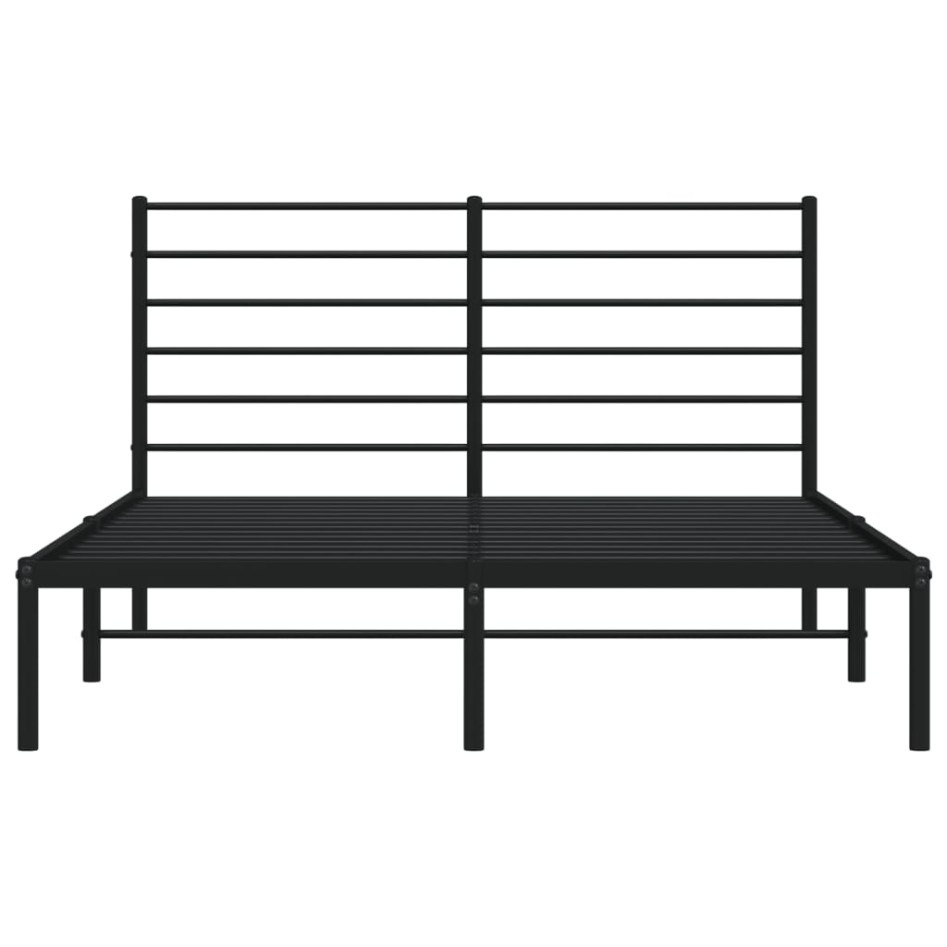 Estructura de cama con cabecero metal negro 135x190