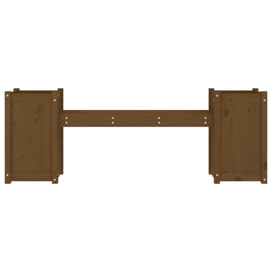 Banco con jardineras madera maciza pino marrón miel