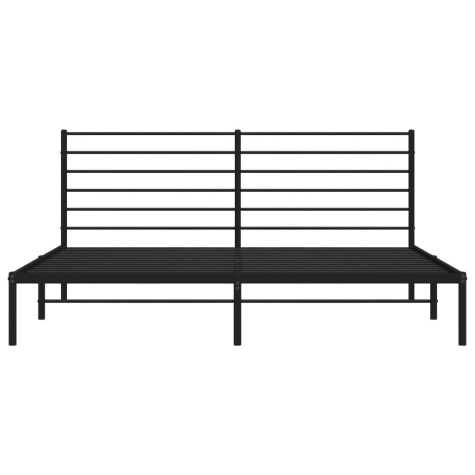 Estructura de cama con cabecero metal negro 183x213