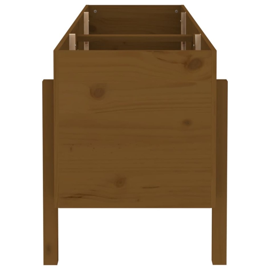 Arriate elevado de jardín madera pino marrón miel 160x50x57