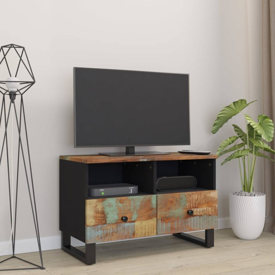 Mueble de TV madera maciza reciclada 70x33x46
