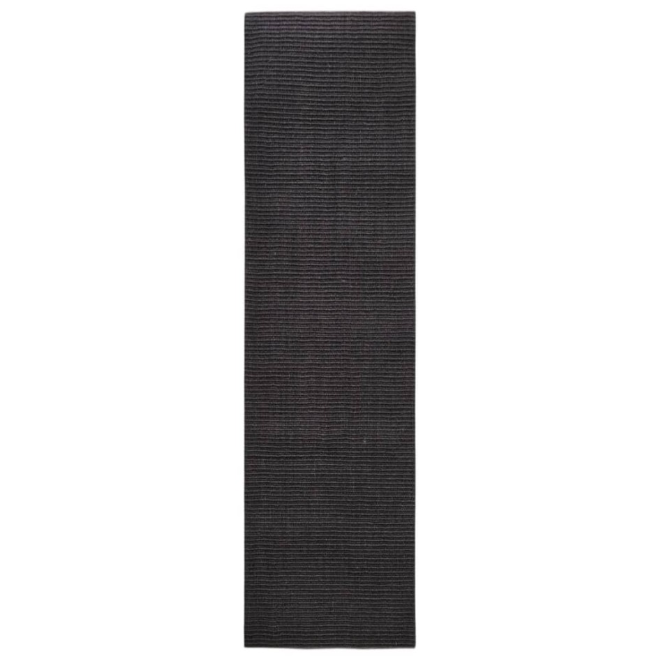 Alfombra de sisal natural negro 80x300