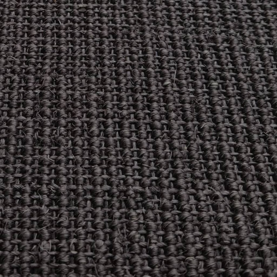 Alfombra de sisal natural negro 80x300
