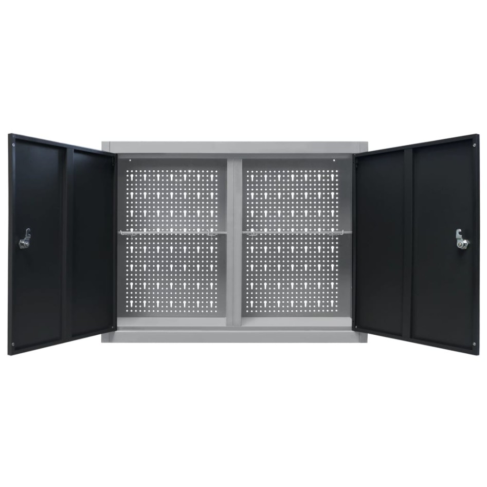 Armario de herramientas de pared industrial metal gris y