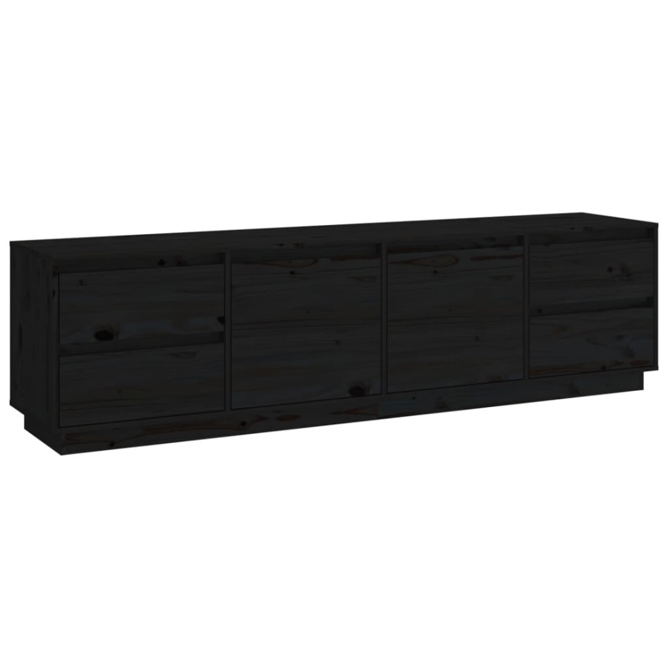 Mueble de TV madera maciza de pino negro 176x37x47,5