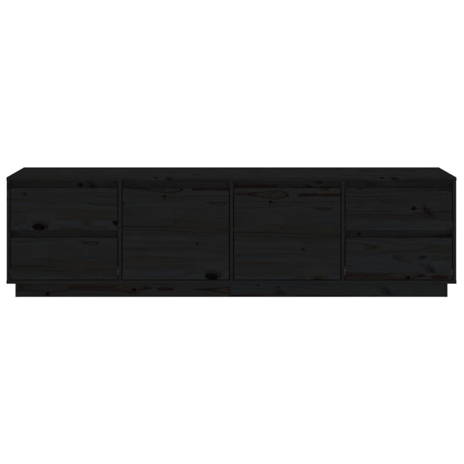 Mueble de TV madera maciza de pino negro 176x37x47,5
