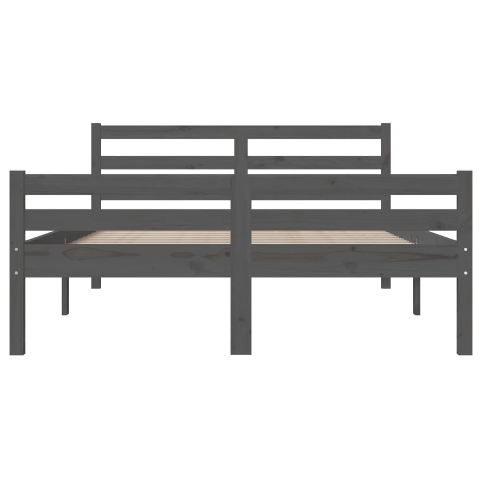 Estructura de cama de madera maciza gris 160x200