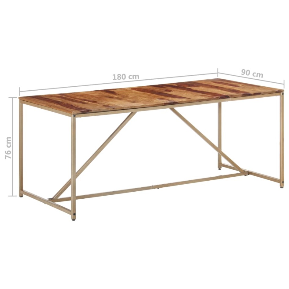 Mesa de comedor de madera maciza de sheesham 180x90x76