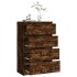 Aparador madera contrachapada color roble ahumado 60x35x98,5