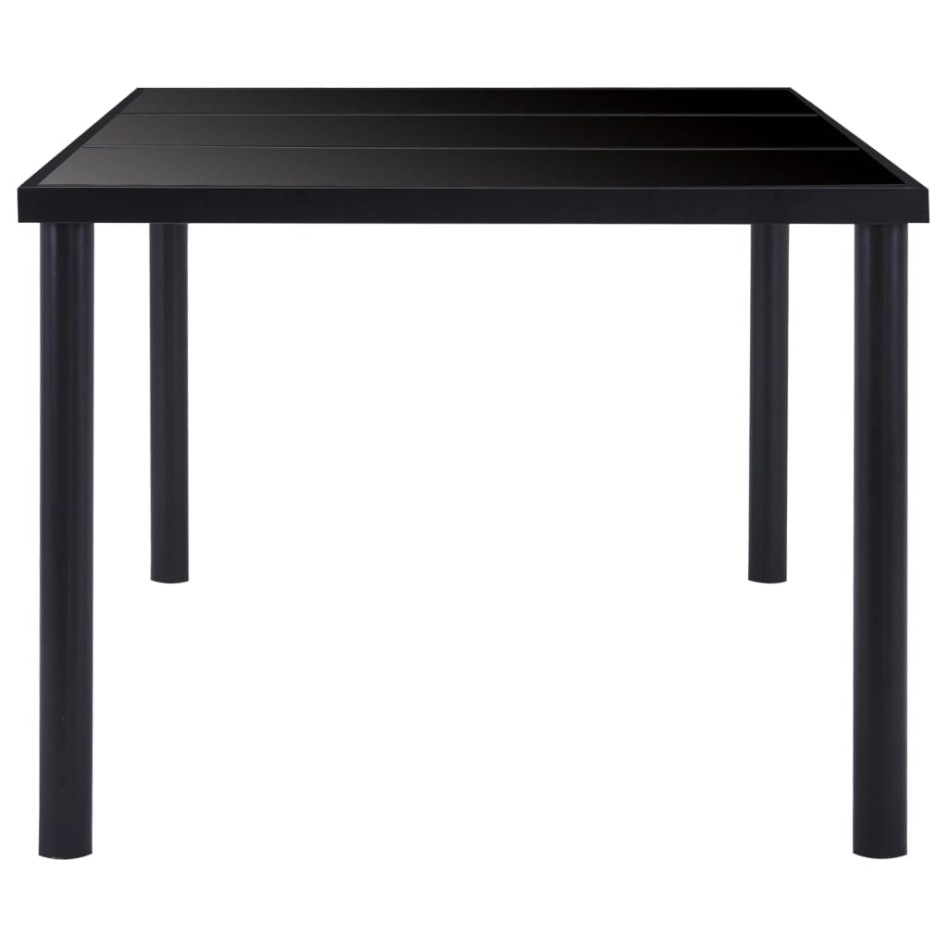Mesa de comedor de vidrio templado negro 160x80x75