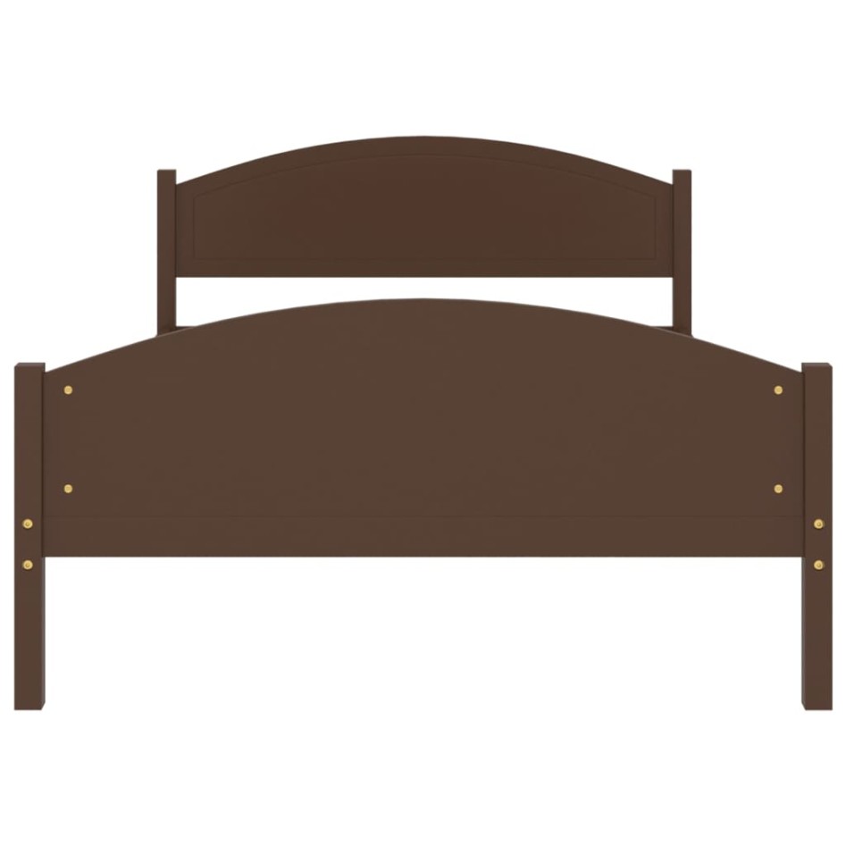 Estructura de cama madera maciza pino marrón oscuro 120x200