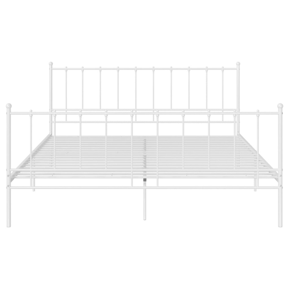 Estructura de cama de metal blanca 160x200