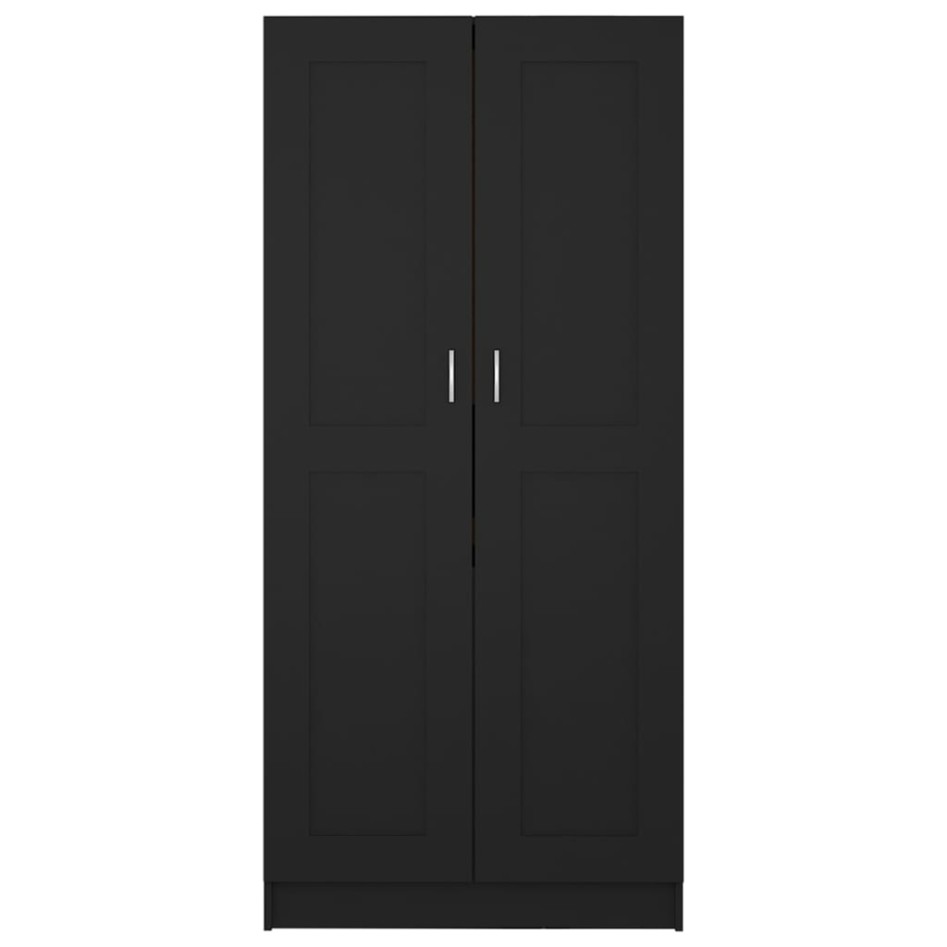 Armario de madera contrachapada negro 82,5x51,5x180