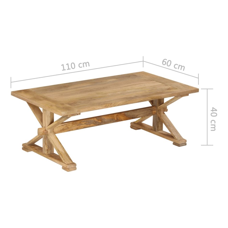 Mesa de centro de madera maciza de mango 110x60x40
