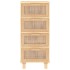 Aparador marrón madera pino maciza y ratán natural 40x30x90