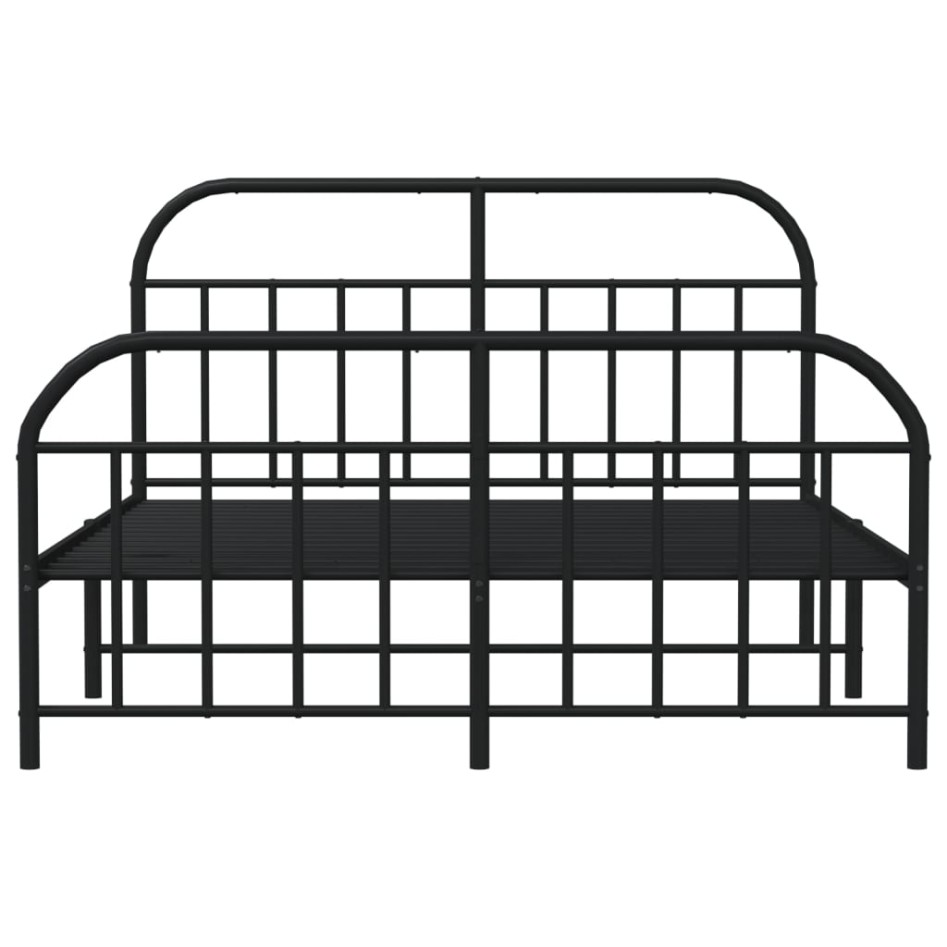 Estructura de cama cabecero y estribo metal negro 135x190