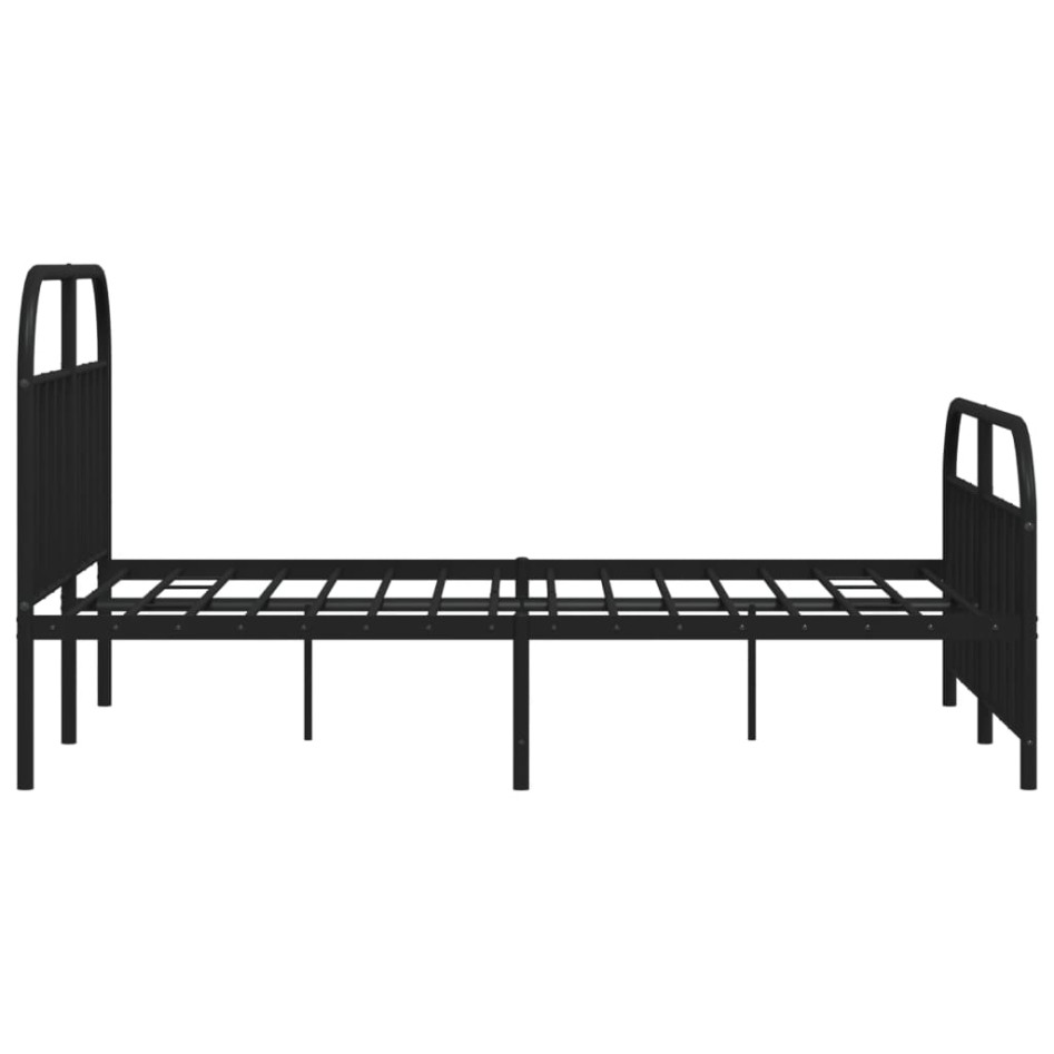Estructura de cama cabecero y estribo metal negro 135x190