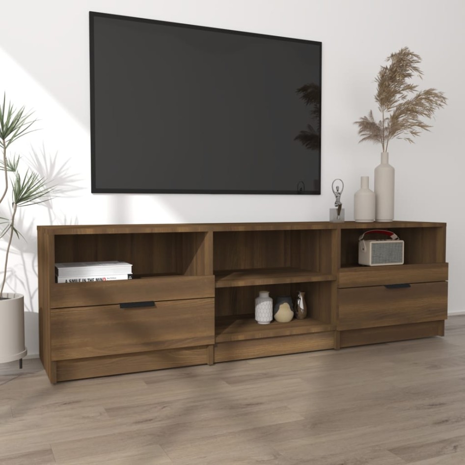 Mueble para TV madera contrachapada roble marrón 150x33,5x45