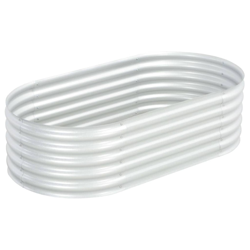 Arriate de acero galvanizado plateado 160x80x44