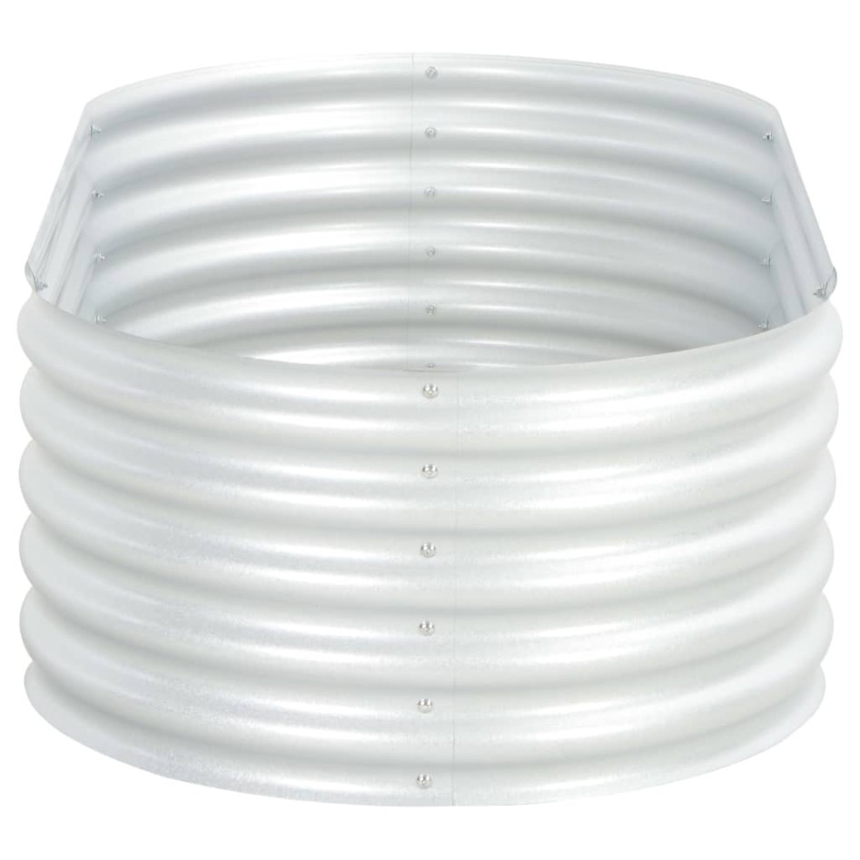 Arriate de acero galvanizado plateado 160x80x44