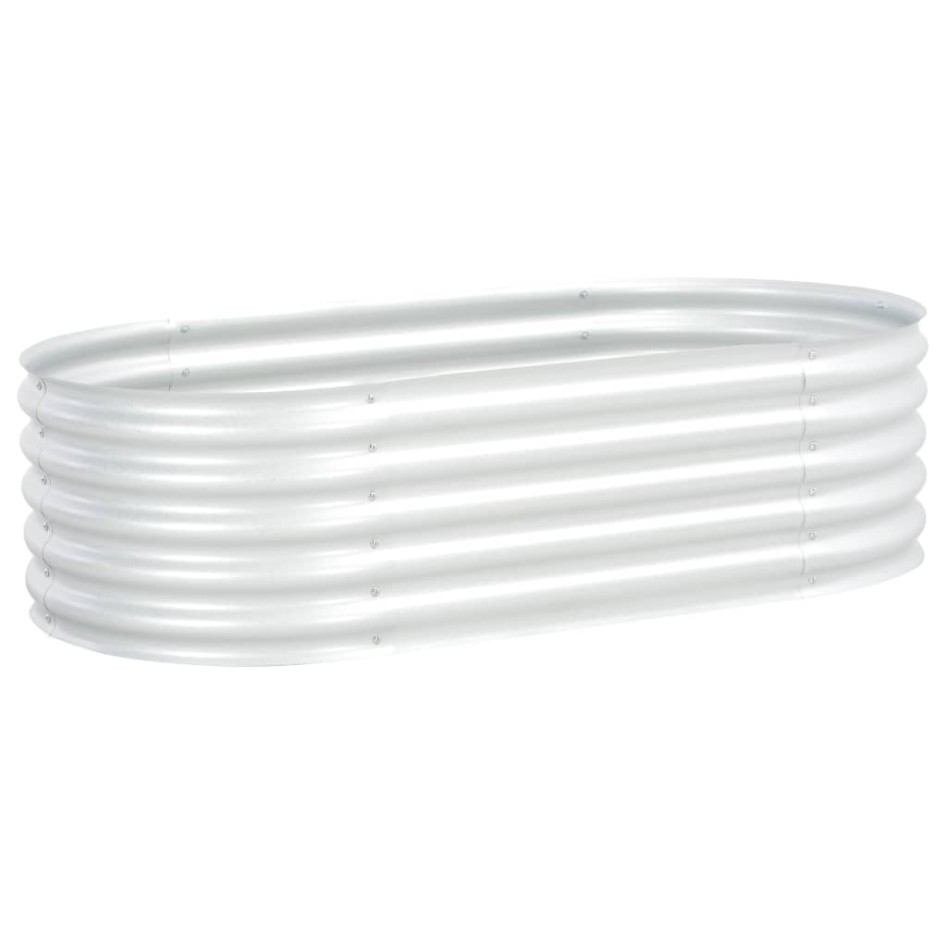 Arriate de acero galvanizado plateado 160x80x44