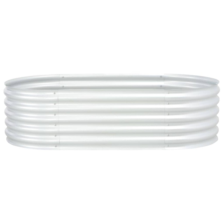 Arriate de acero galvanizado plateado 160x80x44