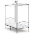 Estructura de cama con dosel metal gris 100x200
