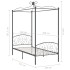 Estructura de cama con dosel metal gris 100x200