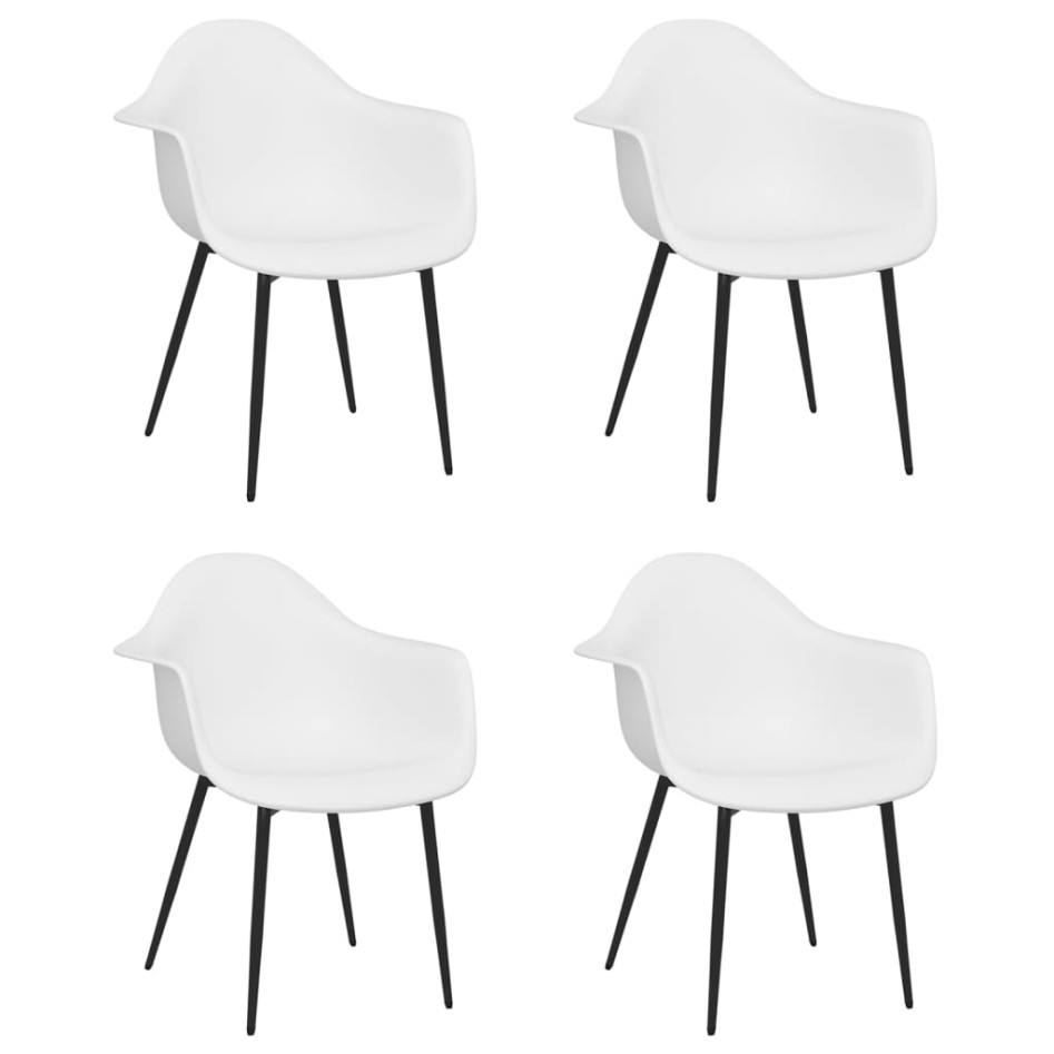 Sillas de comedor 4 unidades blancas