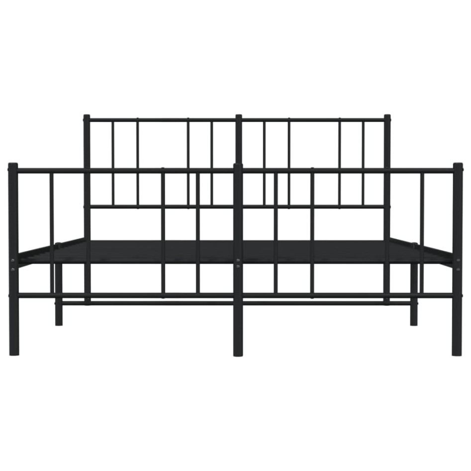 Estructura de cama cabecero y estribo metal negro 135x190