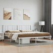 Estructura de cama de metal con cabecero blanco 180x200 cm