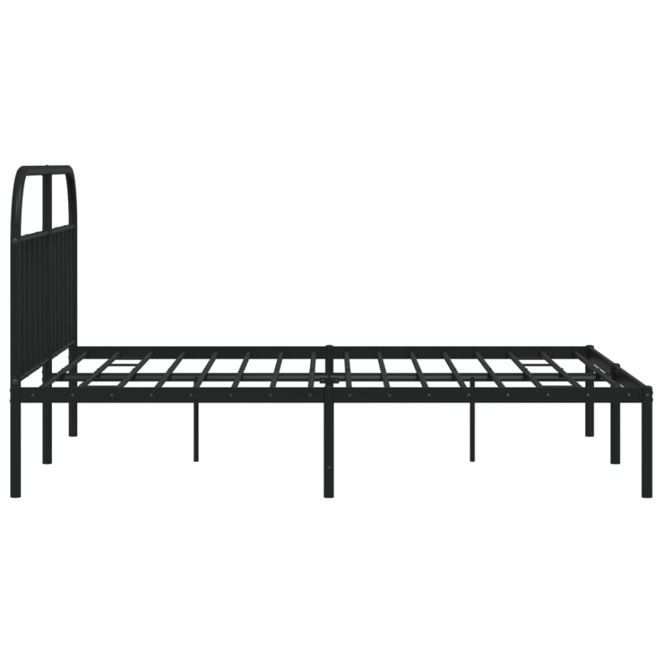 Estructura de cama con cabecero metal negro 160x200