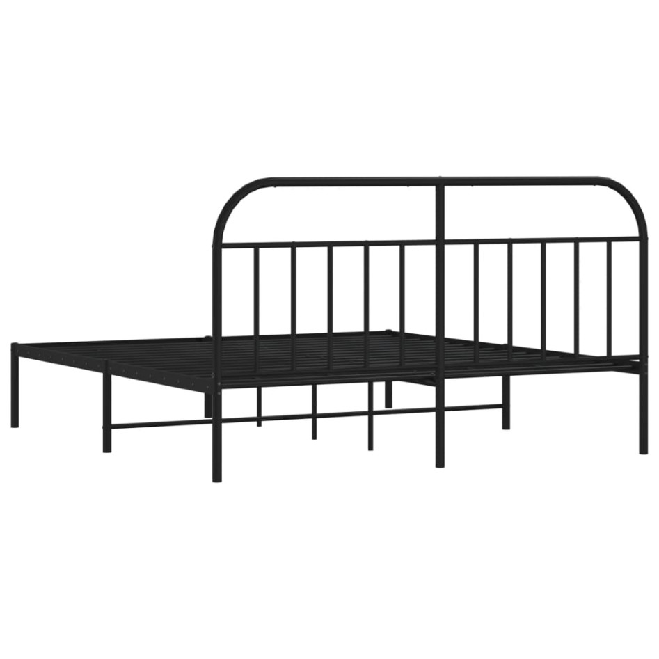 Estructura de cama con cabecero metal negro 160x200
