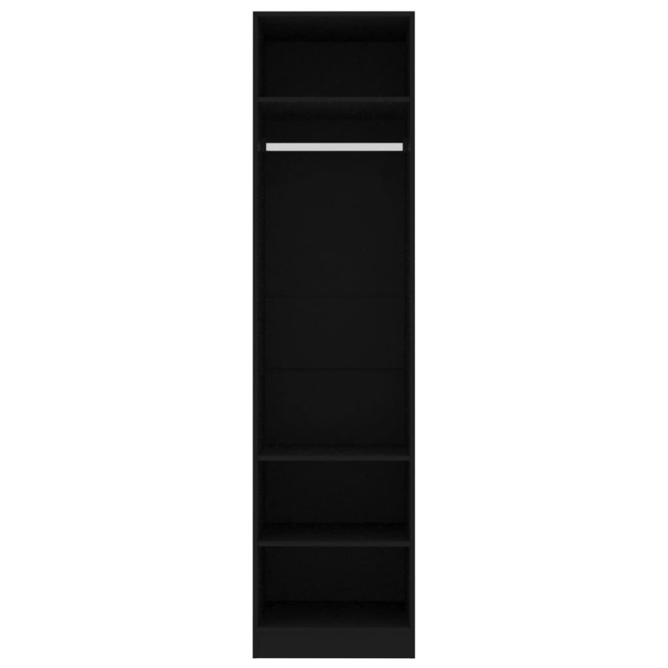 Armario de madera contrachapada negro 50x50x200