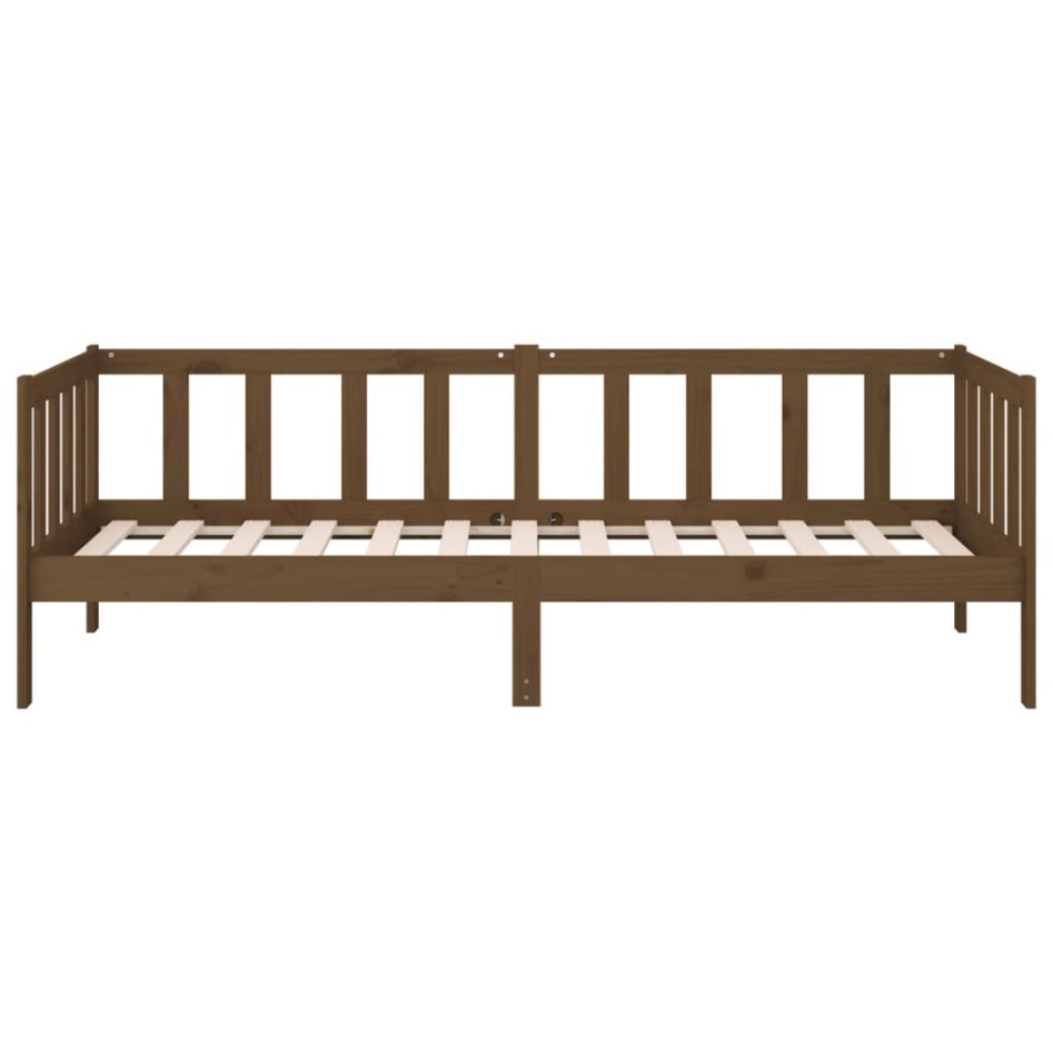 Sofá cama de madera maciza de pino marrón miel 80x200
