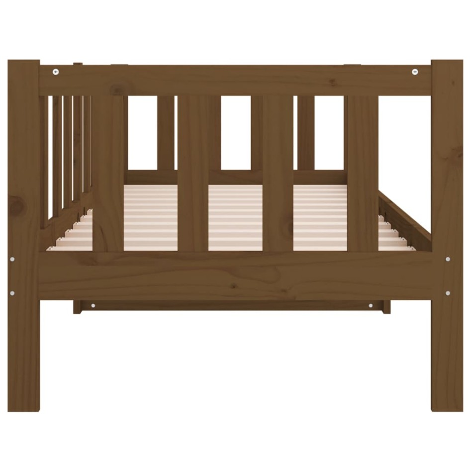 Sofá cama de madera maciza de pino marrón miel 80x200