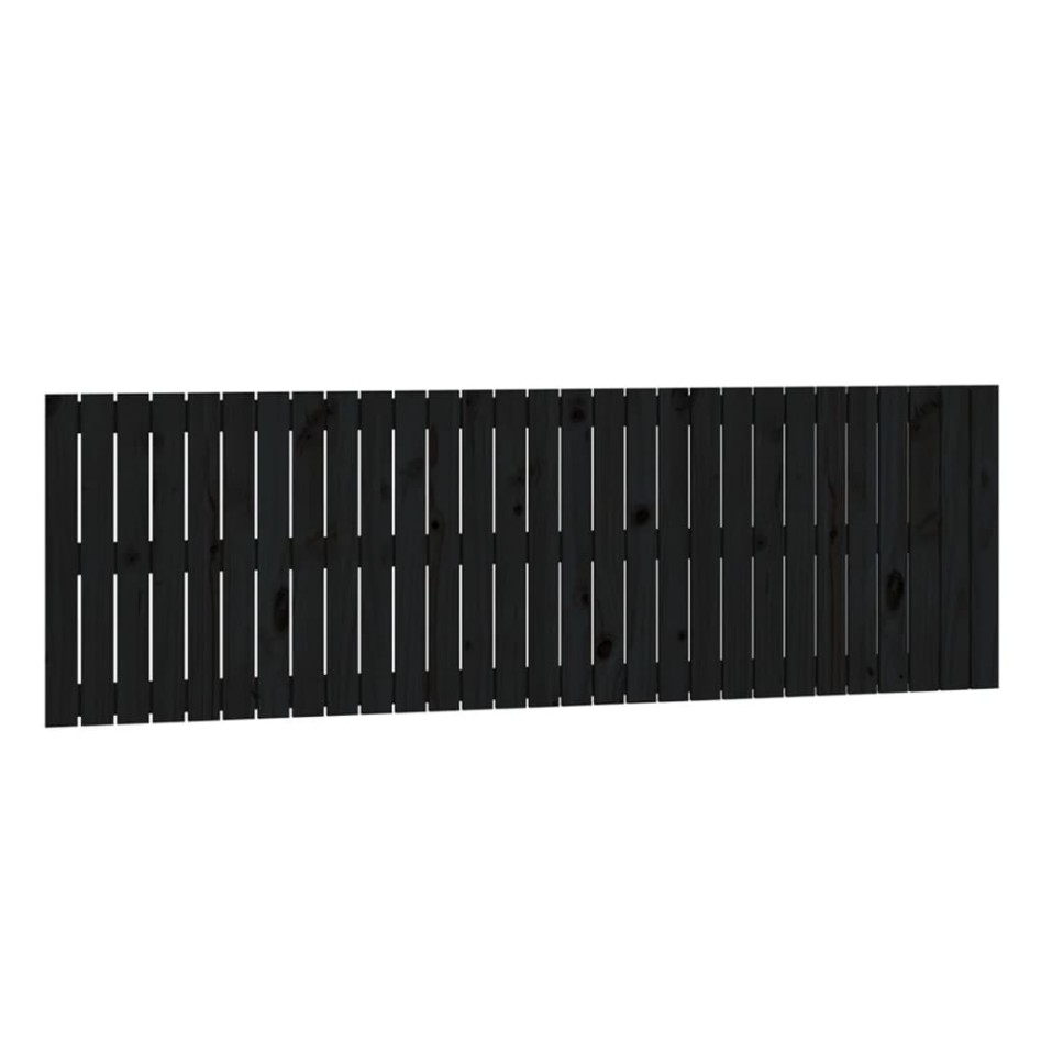 Cabecero de cama de pared madera maciza pino negro 185x3x60