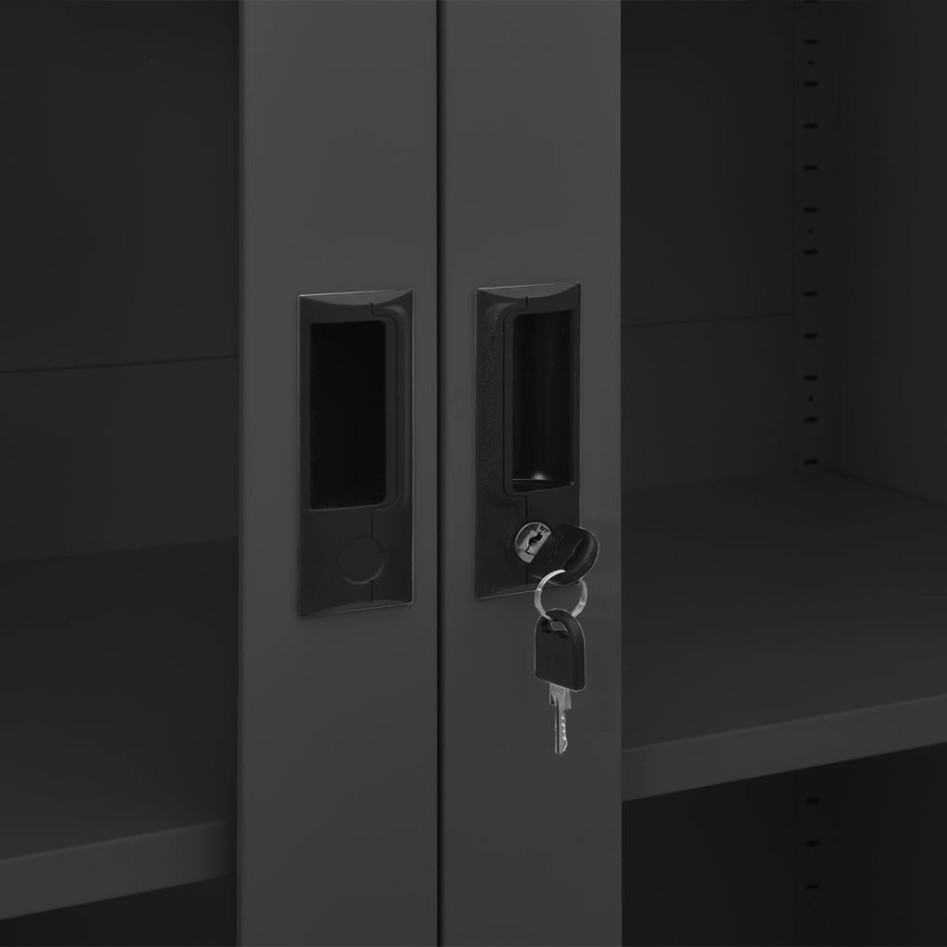 Armario de oficina de acero gris antracita 90x40x180