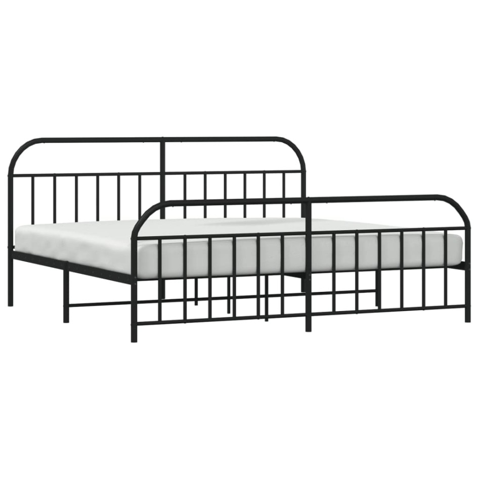 Estructura de cama cabecero y estribo metal negro