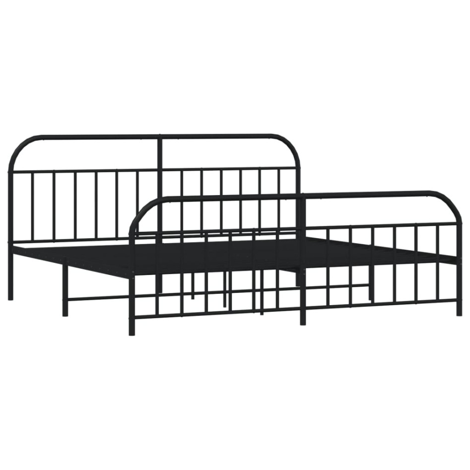 Estructura de cama cabecero y estribo metal negro