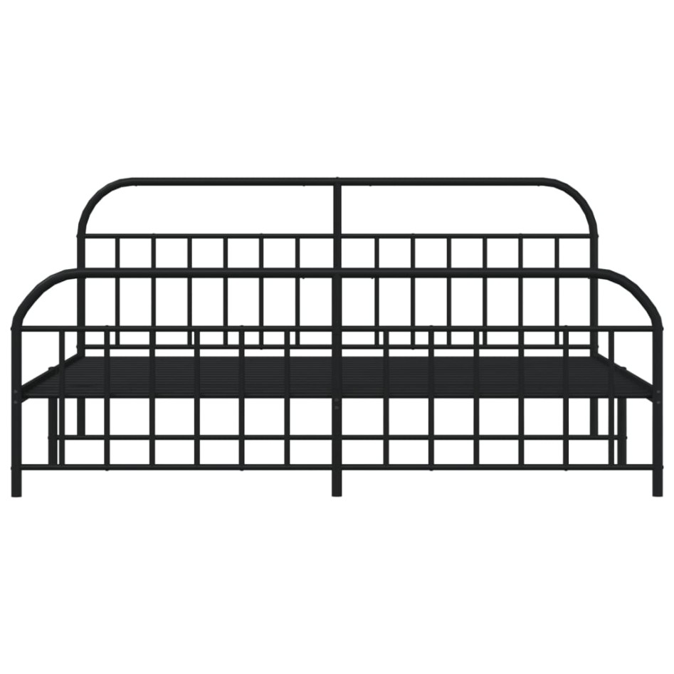 Estructura de cama cabecero y estribo metal negro