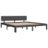Estructura de cama de matrimonio madera maciza gris 180x200
